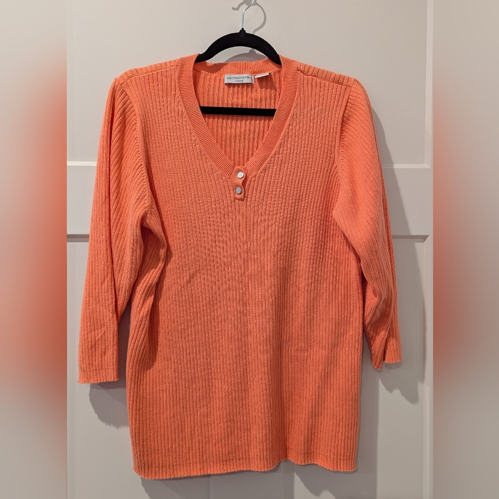 Sherbet Orange V-Neck Sweater